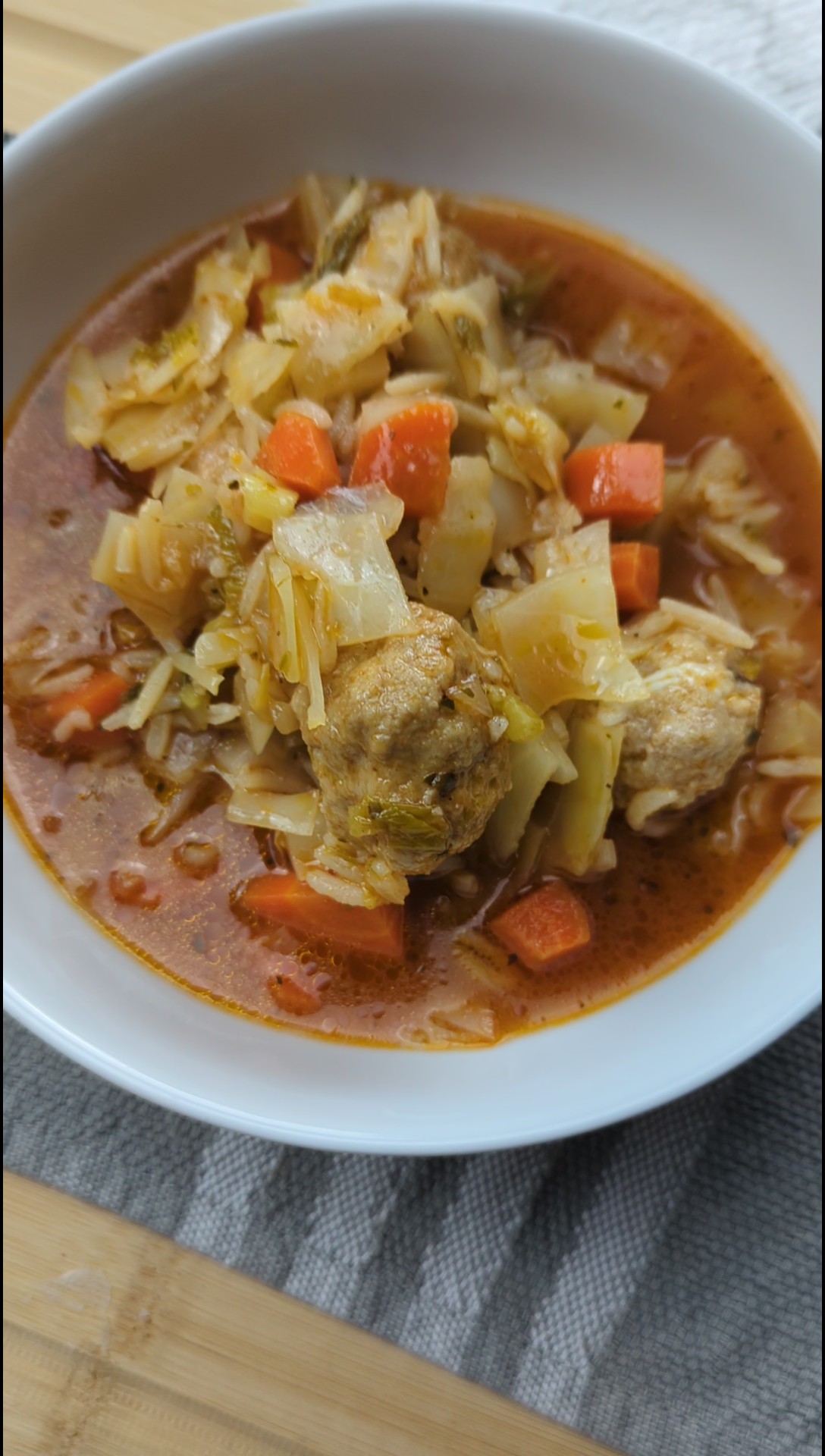 Cabbage Roll Meatball Soup
