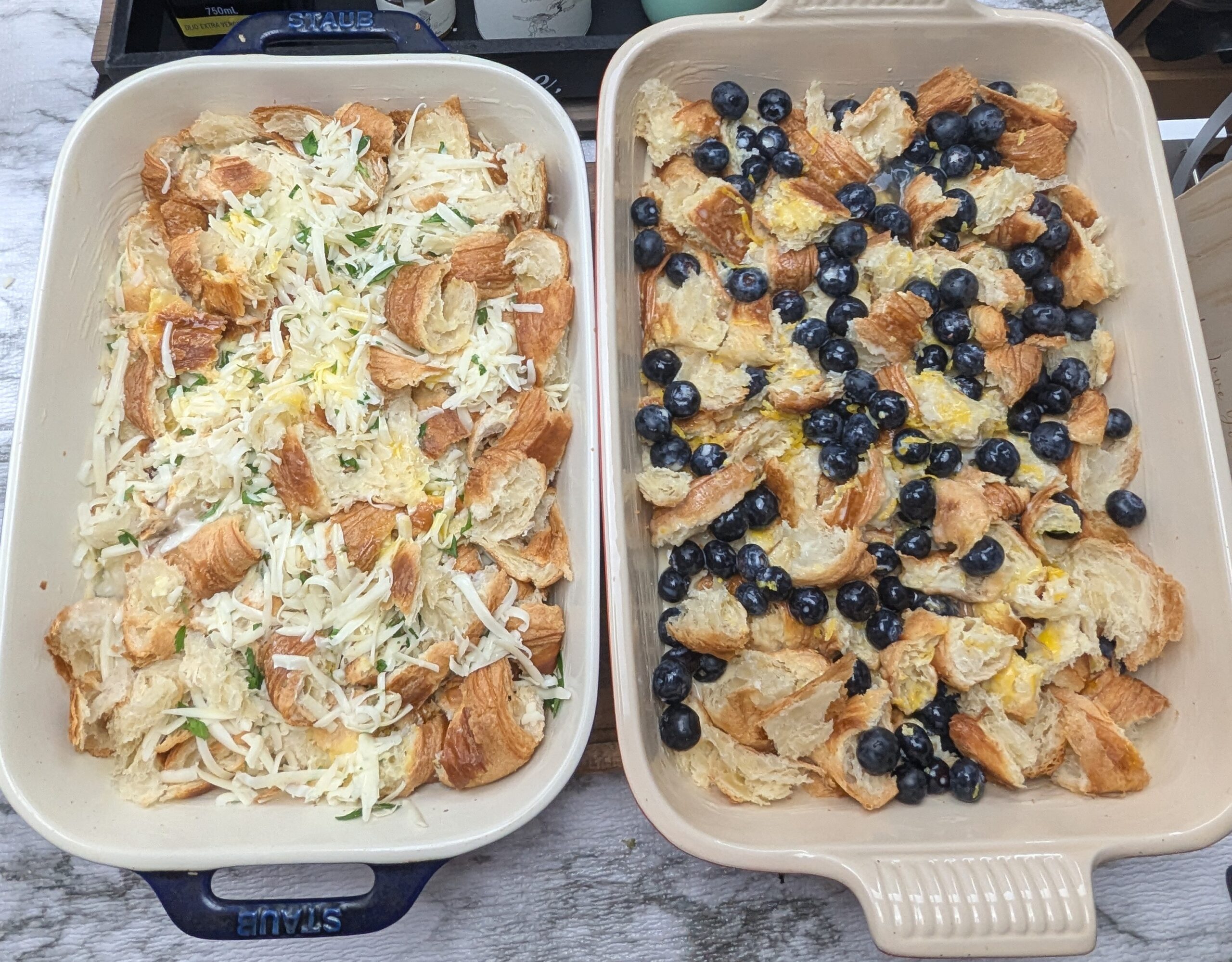 Sweet And Savory Croissant Bread Puddings