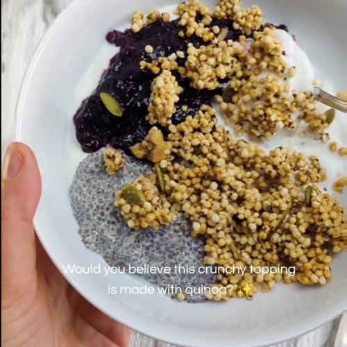 High-Protein Puffed Quinoa Crunch