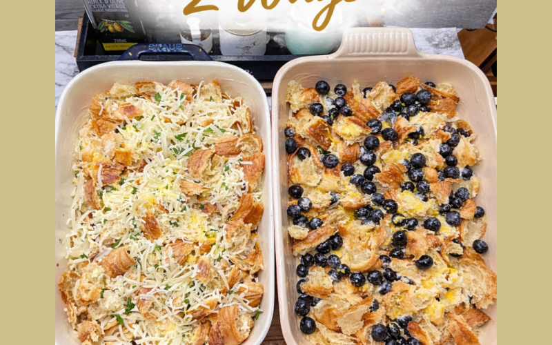 Sweet And Savory Croissant Bread Puddings