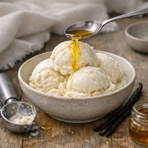 Milk Gelato (No‑Machine, Honey‑Softened)