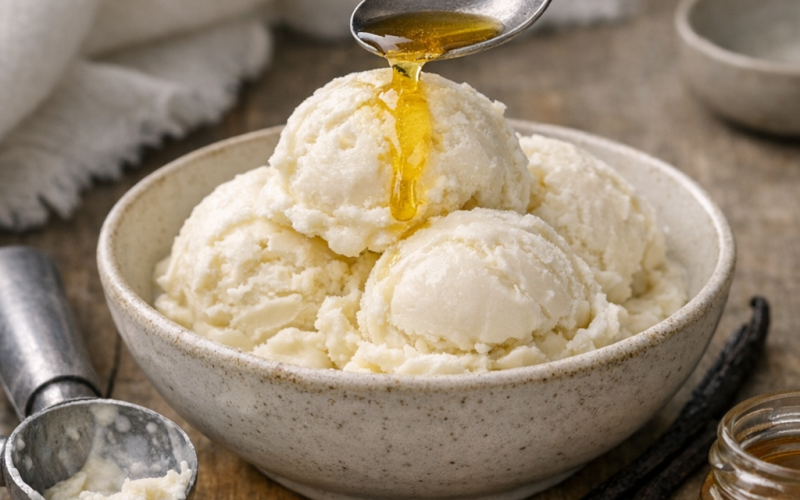 Milk Gelato (No‑Machine, Honey‑Softened)